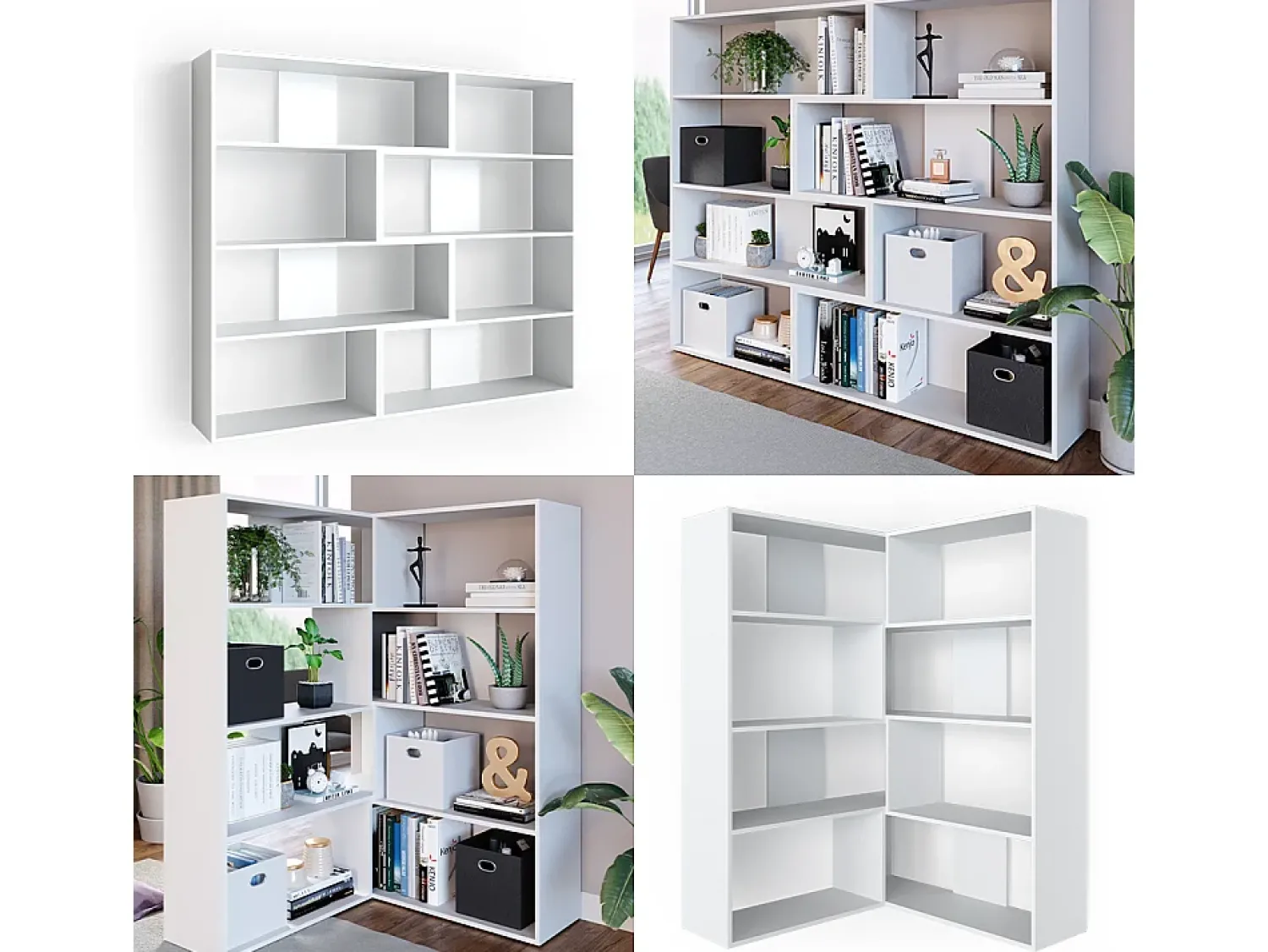 Prateleira*Vicco Prateleira de canto 170x29.6x142.4 laine Branco