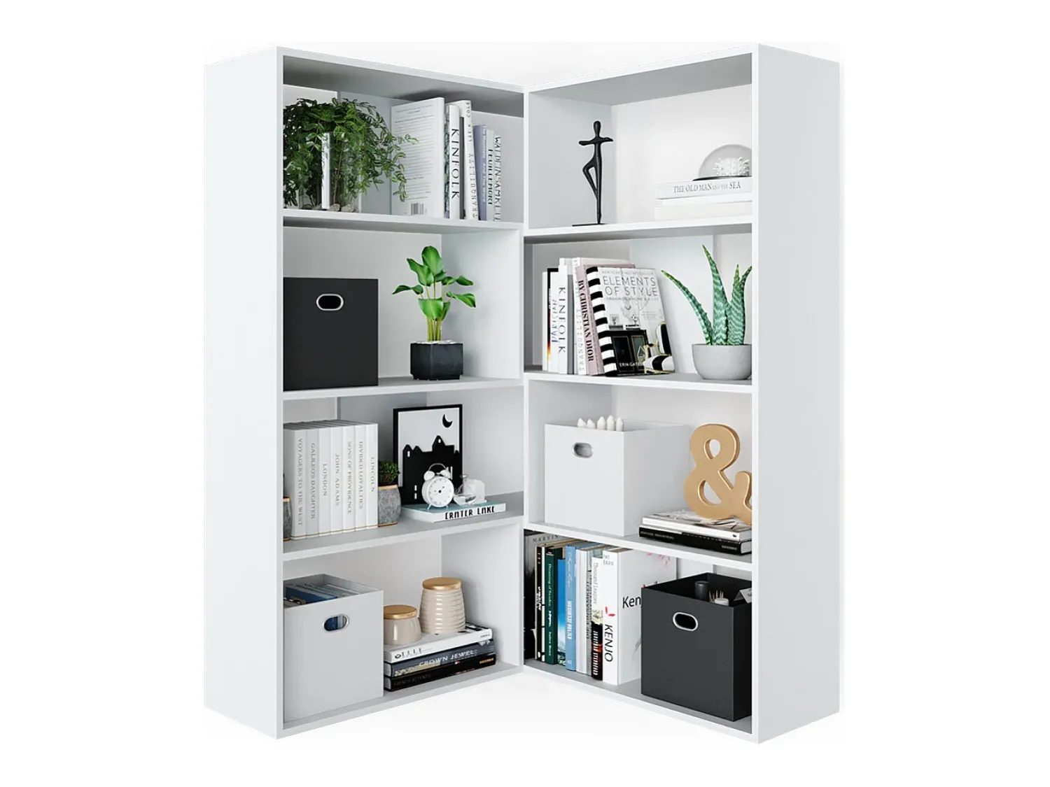Prateleira*Vicco Prateleira de canto 170x29.6x142.4 laine Branco