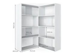 Prateleira*Vicco Prateleira de canto 170x29.6x142.4 laine Branco