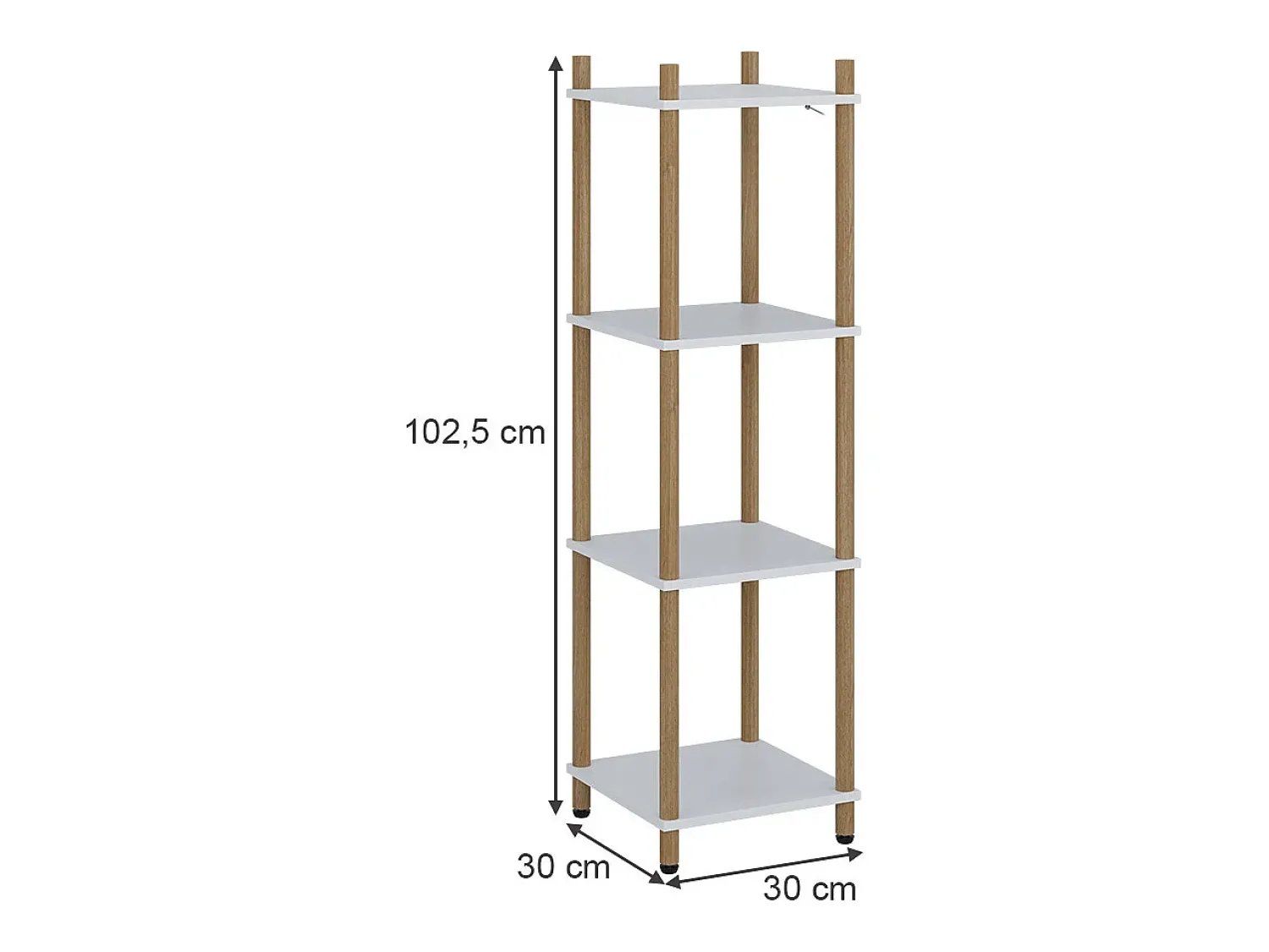 New Vicco Prateleira de canto /pinheiro 30x30x102.5 bivio Branco