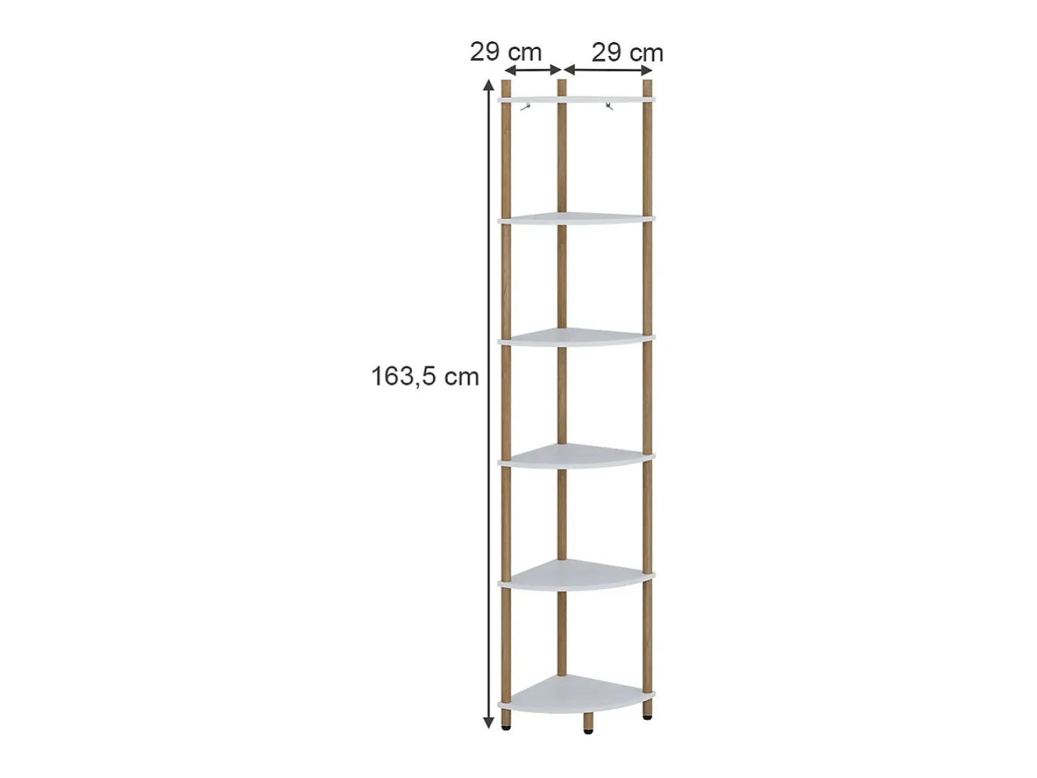 Prateleira|Vicco Prateleira de canto /pinheiro 29x29x163.5 bivio Branco