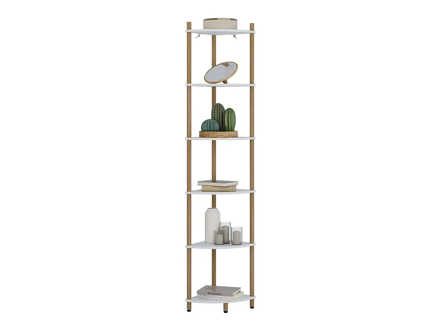 Prateleira|Vicco Prateleira de canto /pinheiro 29x29x163.5 bivio Branco