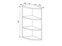 Best Vicco Prateleira de canto 30x30x60 ecki Branco
