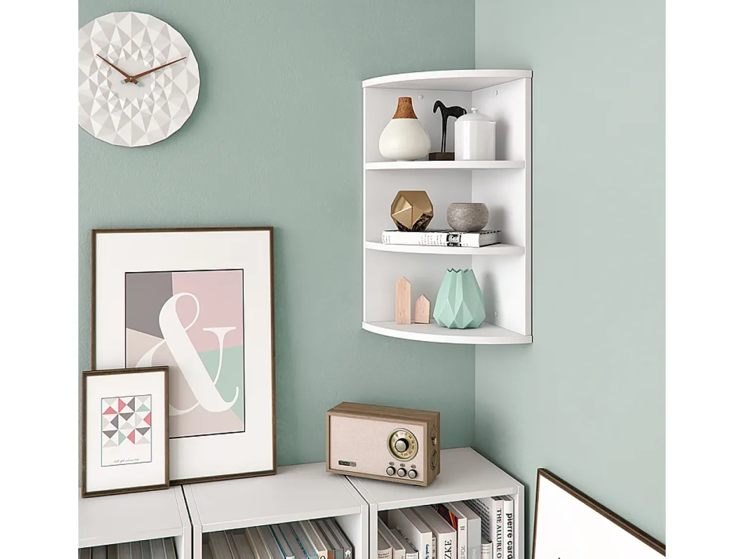 Best Vicco Prateleira de canto 30x30x60 ecki Branco