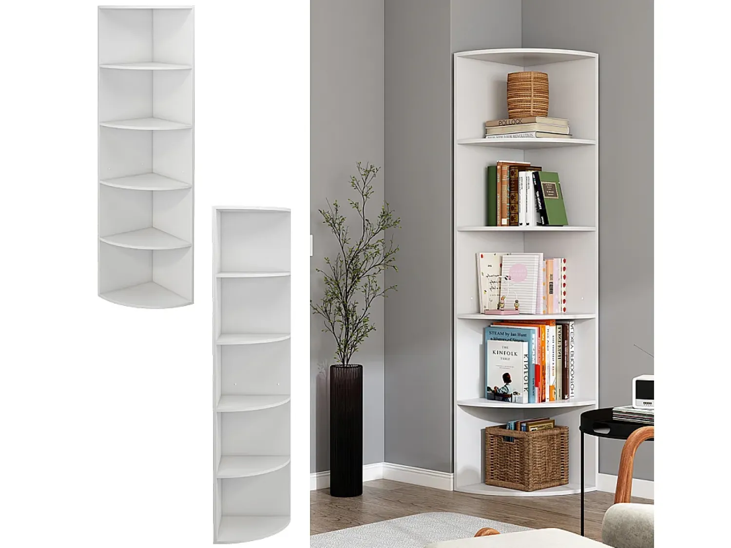 Hot Vicco Prateleira de canto 40x40x180 fabienne Branco