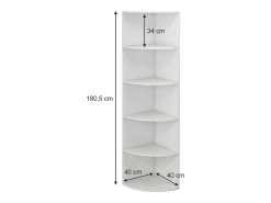 Hot Vicco Prateleira de canto 40x40x180 fabienne Branco