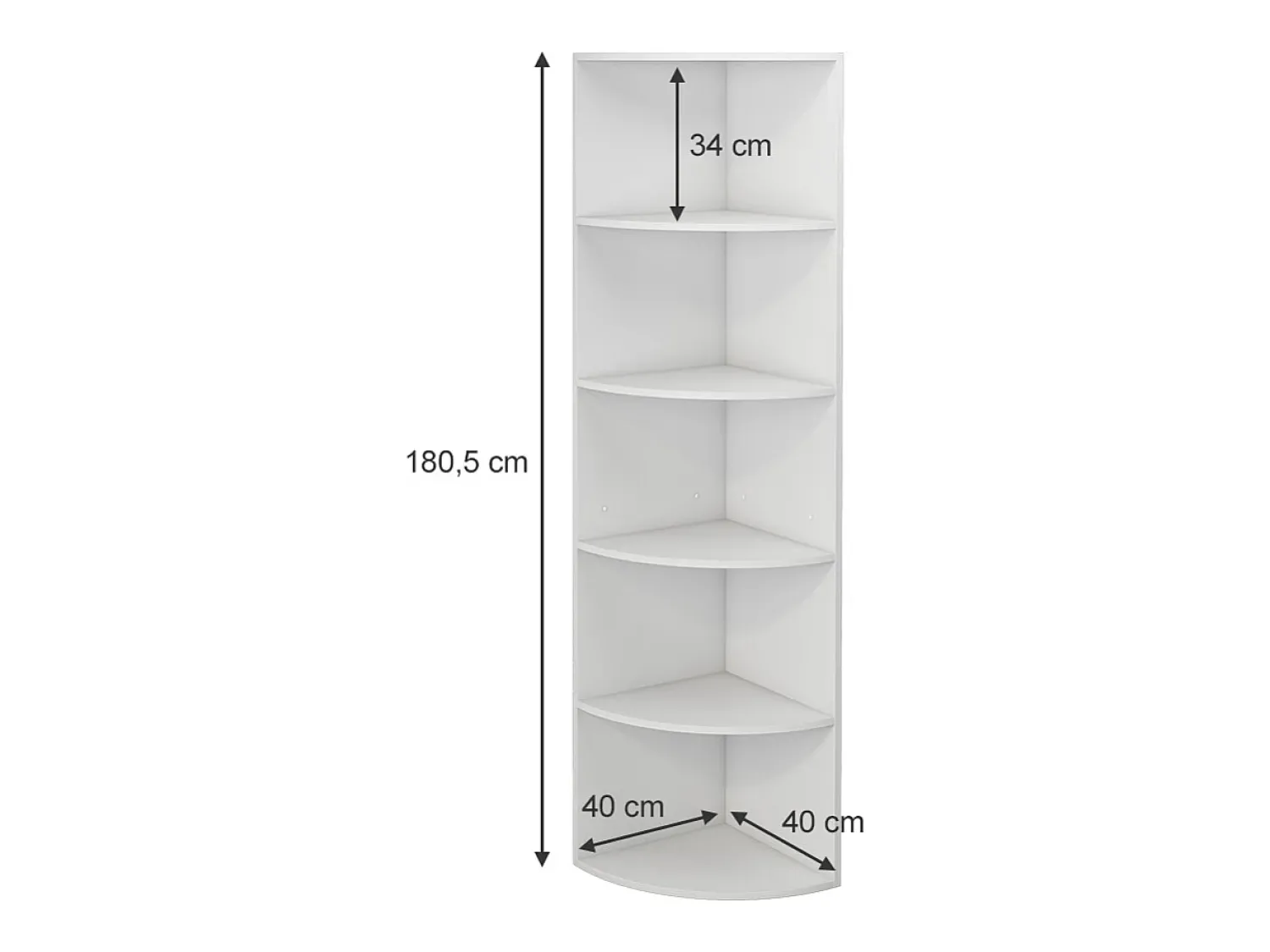 Hot Vicco Prateleira de canto 40x40x180 fabienne Branco
