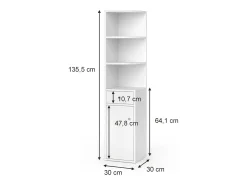 Prateleira|Vicco Prateleira de canto 30x30x135.5 larry Branco