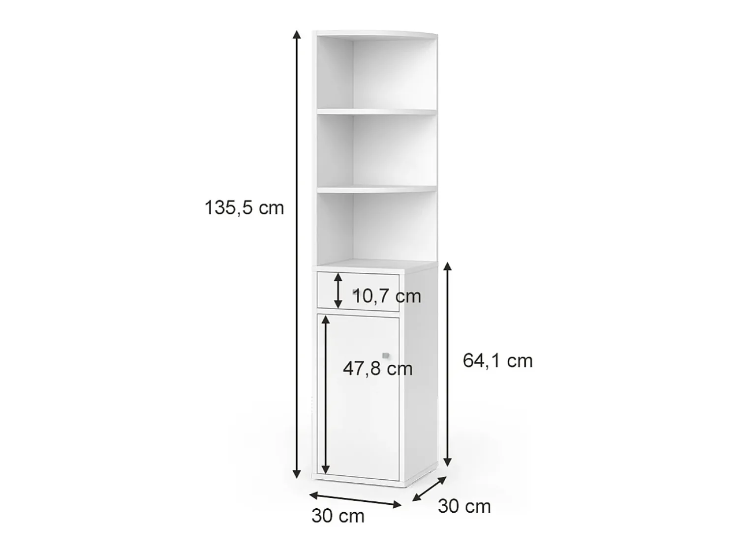 Prateleira|Vicco Prateleira de canto 30x30x135.5 larry Branco