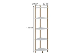 Prateleira|Vicco Prateleira de canto /pinheiro 29x29x133 bivio Branco