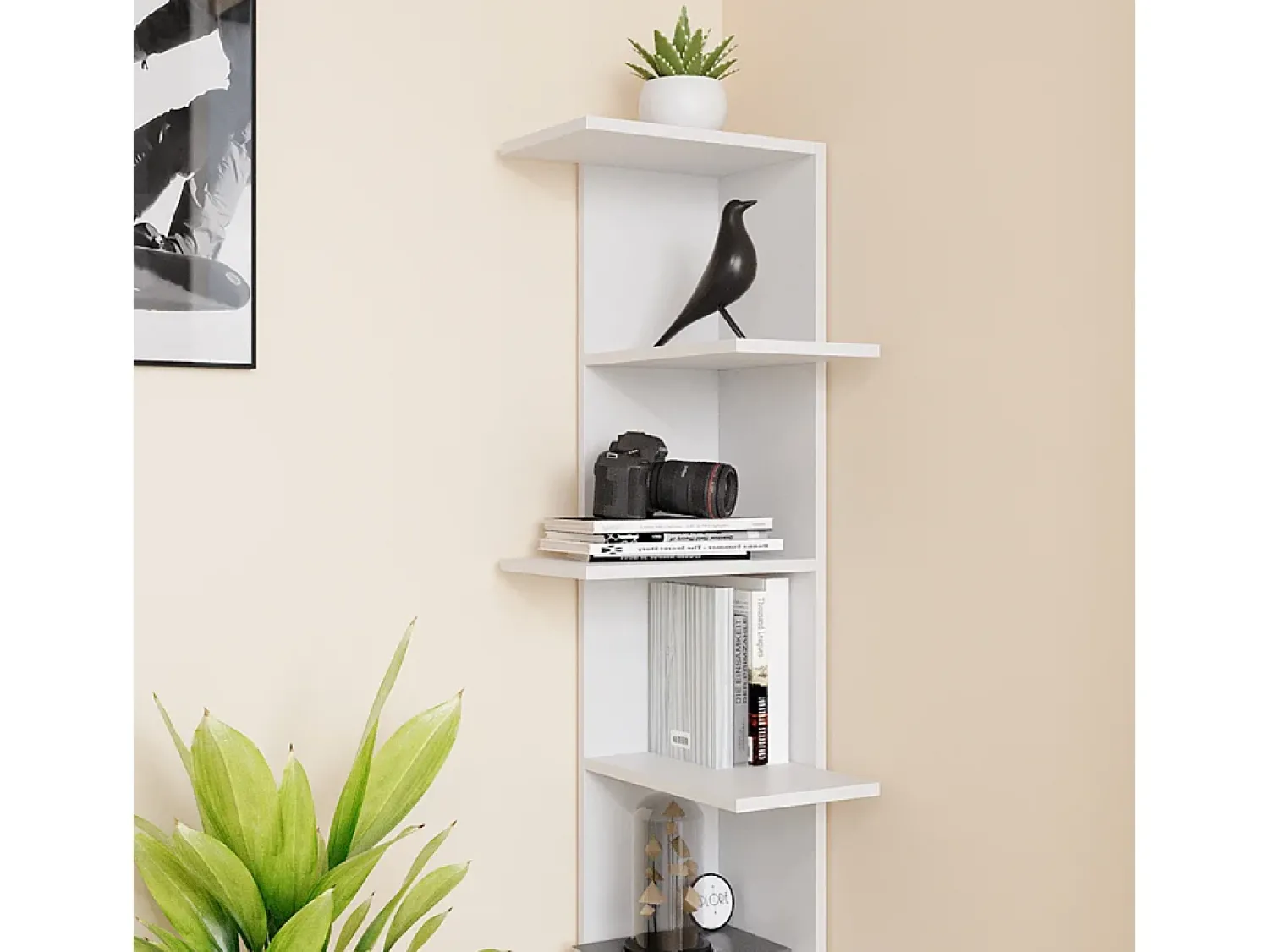Discount Vicco Prateleira de canto 37x37x140.1 tera Branco