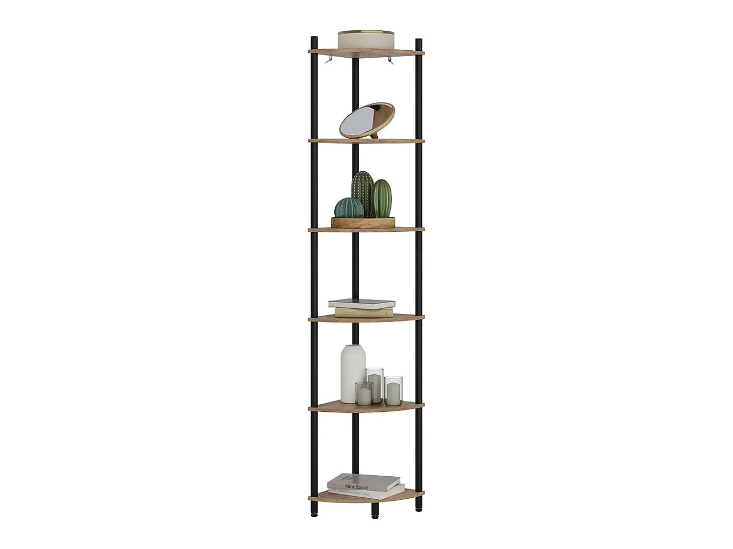 Vicco Prateleira de canto carvalho goldkraft/antracite 29x29x163.5 bivio^ Prateleira