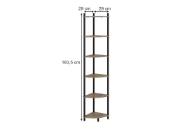 Vicco Prateleira de canto carvalho goldkraft/antracite 29x29x163.5 bivio^ Prateleira