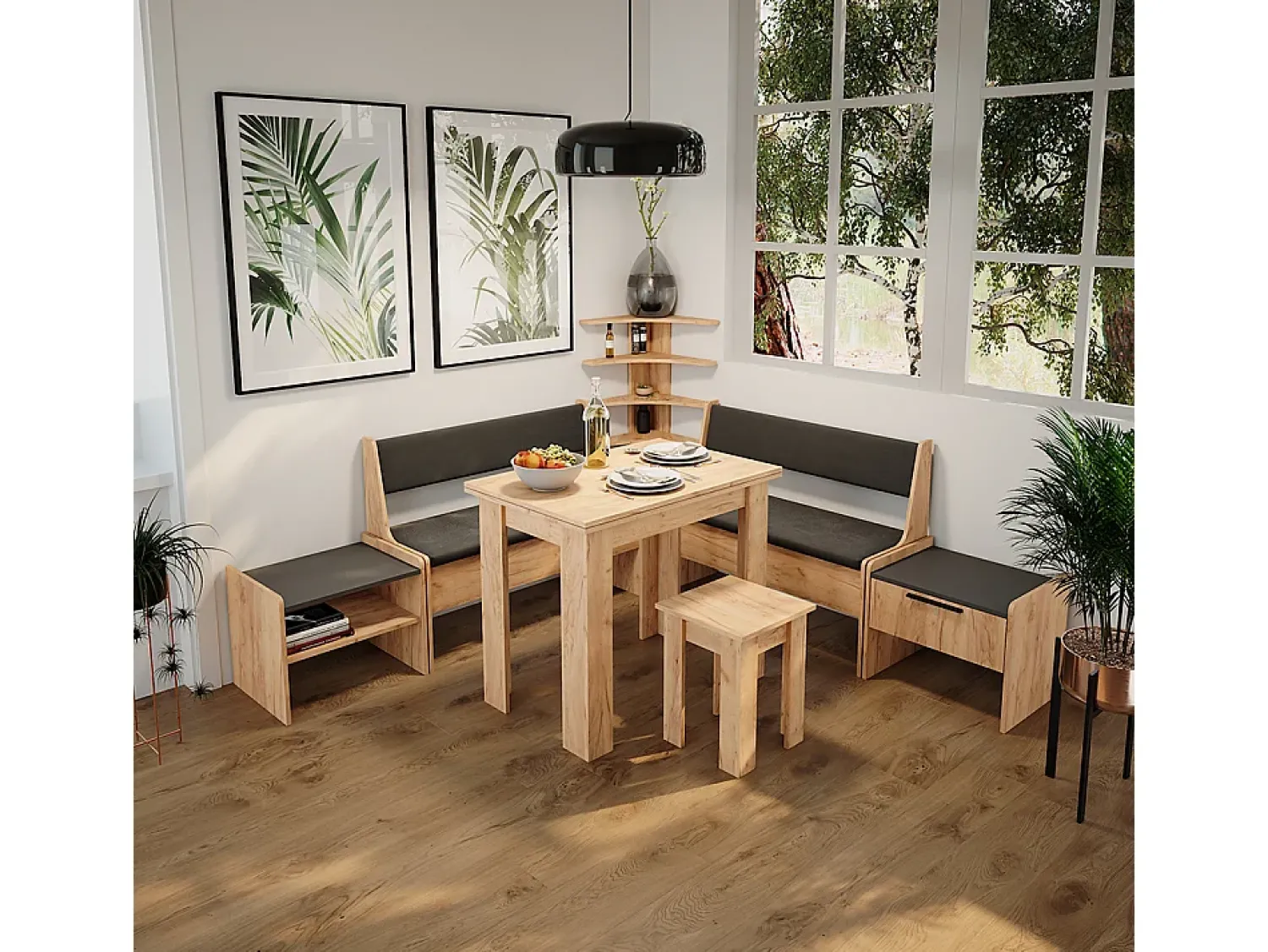 Prateleira|Vicco Prateleira de canto carvalho de areia 43.5x43.5x37 roman Natural claro
