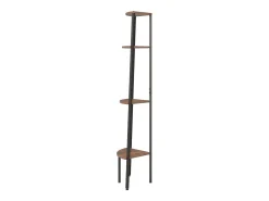 Prateleira*vidaxl Prateleira de canto com 4 níveis, castanho escuro e preto, 45,5x31,5x150 cm Natural escuro