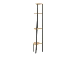 Prateleira*vidaxl Prateleira de canto com 4 níveis, claro e preto, 45,5x31,5x150 cm Castanho