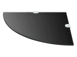 Helloshop26 Prateleira de canto com design exclusivo suportes cromados e vidro 25 x 25 cm 2702220/2 Preto