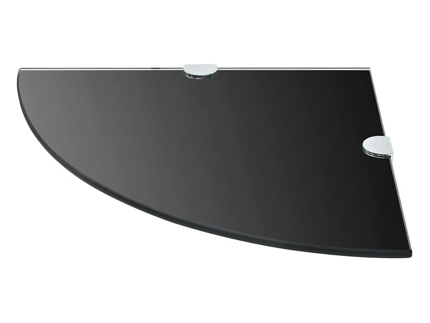 Helloshop26 Prateleira de canto com design exclusivo suportes cromados e vidro 25 x 25 cm 2702220/2 Preto