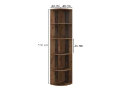 Prateleira*Vicco Prateleira de canto madeira antiga 40x40x180 ecki Castanho