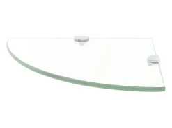 Mobikasa Prateleira de canto para armário com suportes cromados vidro 25 x 25 cm 2702217/3^ Prateleira