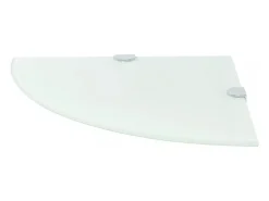 Prateleira|Helloshop26 Prateleira de canto para armário com suportes cromados e vidro branco 25 x 25 cm 2702223/2 Transparente