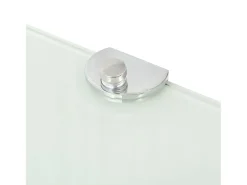 Prateleira|Helloshop26 Prateleira de canto para armário com suportes cromados e vidro branco 25 x 25 cm 2702223/2 Transparente