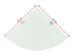 Prateleira|Helloshop26 Prateleira de canto para armário com suportes cromados e vidro branco 25 x 25 cm 2702223/2 Transparente