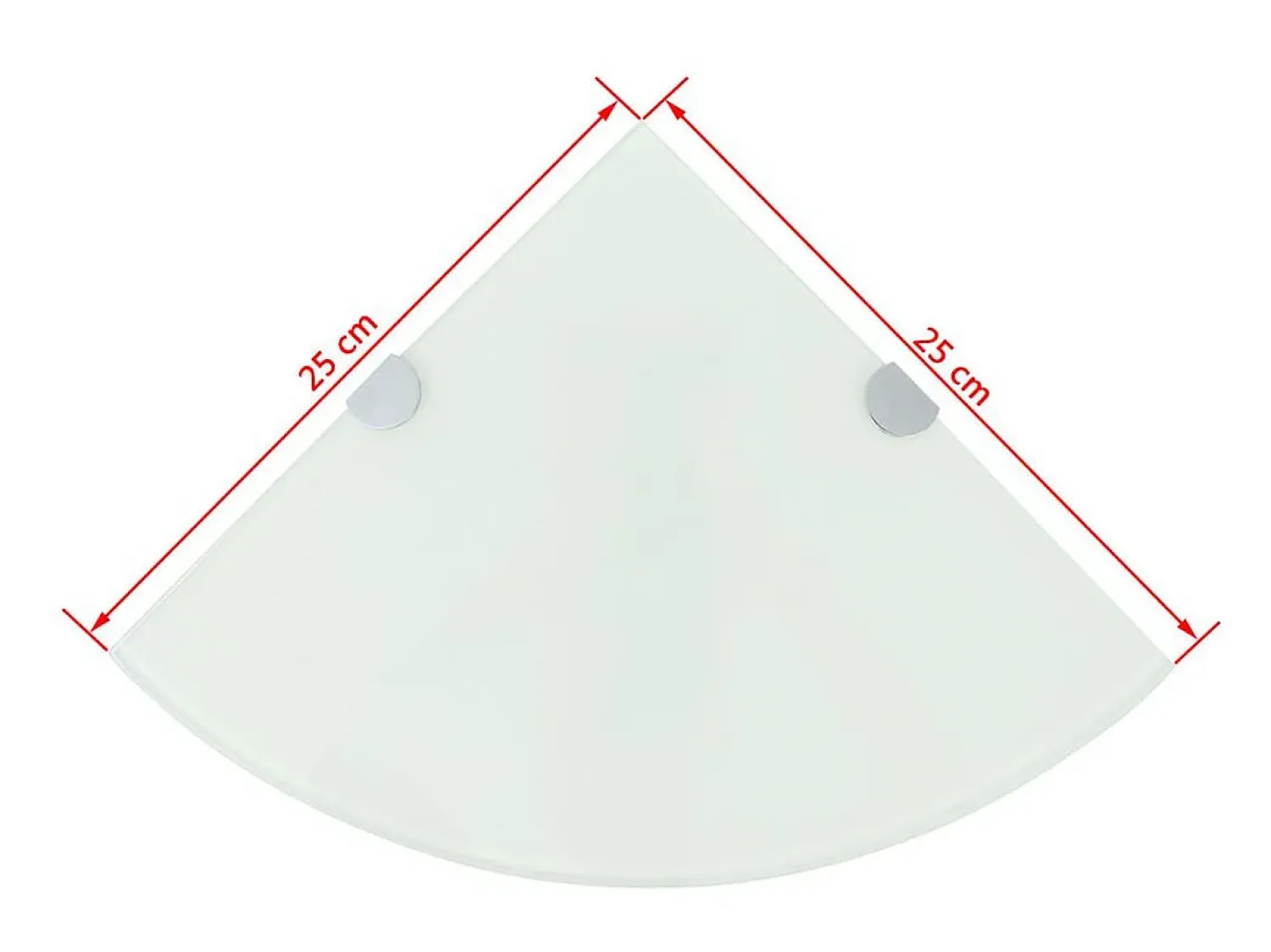 Prateleira|Helloshop26 Prateleira de canto para armário com suportes cromados e vidro branco 25 x 25 cm 2702223/2 Transparente
