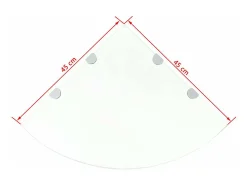 Best Helloshop26 Prateleira de canto para armário com suportes cromados e vidro 45x45 cm 2702219/2 Transparente