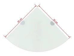 Prateleira|Mobikasa Prateleira de canto para armário com suportes cromados e vidro branco 35 x 35 cm 2702224/2 Transparente