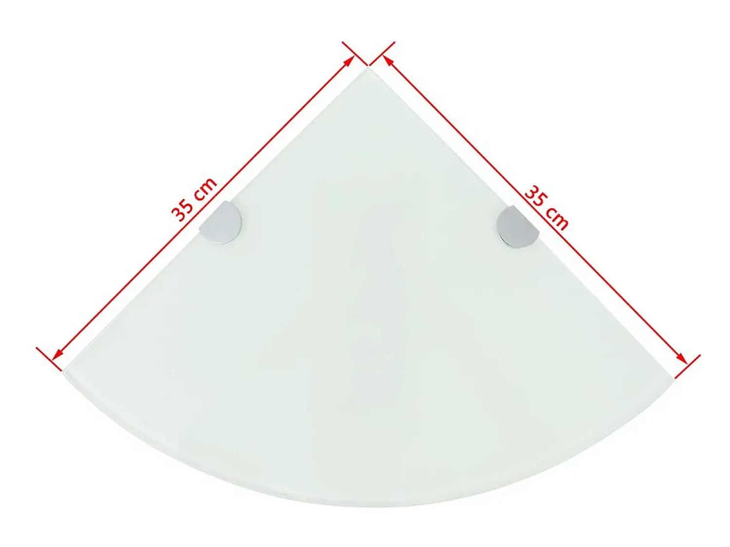 Prateleira|Mobikasa Prateleira de canto para armário com suportes cromados e vidro branco 35 x 35 cm 2702224/2 Transparente