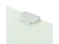 Prateleira|Helloshop26 Prateleira de canto para armário com suportes cromados e vidro branco 45 x 45 cm 2702225/2 Transparente