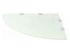 Prateleira|Helloshop26 Prateleira de canto para armário com suportes cromados e vidro branco 45 x 45 cm 2702225/2 Transparente