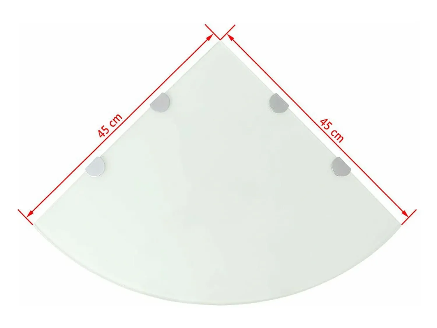 Prateleira|Helloshop26 Prateleira de canto para armário com suportes cromados e vidro branco 45 x 45 cm 2702225/2 Transparente