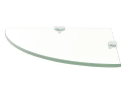Prateleira*Mobikasa Prateleira de canto para armário com suportes cromados vidro 35 x 35 cm 2702218/2 Transparente