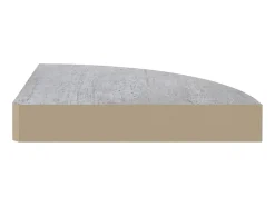 Prateleira* Prateleira de canto parede 35x35x3,8 cm MDF cimento PT696540 Cinzento