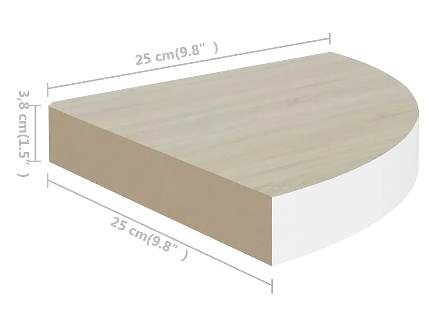 Prateleira*vidaxl Prateleira de canto parede 25x25x3,8 cm MDF cor carvalho/branco Castanho