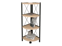 Prateleira| Prateleira de canto Rus Carvalho Safir/ 160x67x34 cm Preto