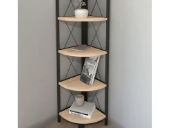 Prateleira| Prateleira de canto Rus Carvalho Safir/ 160x67x34 cm Preto