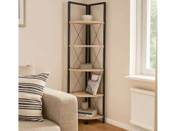 Prateleira| Prateleira de canto Rus Carvalho Safir/ 160x67x34 cm Preto