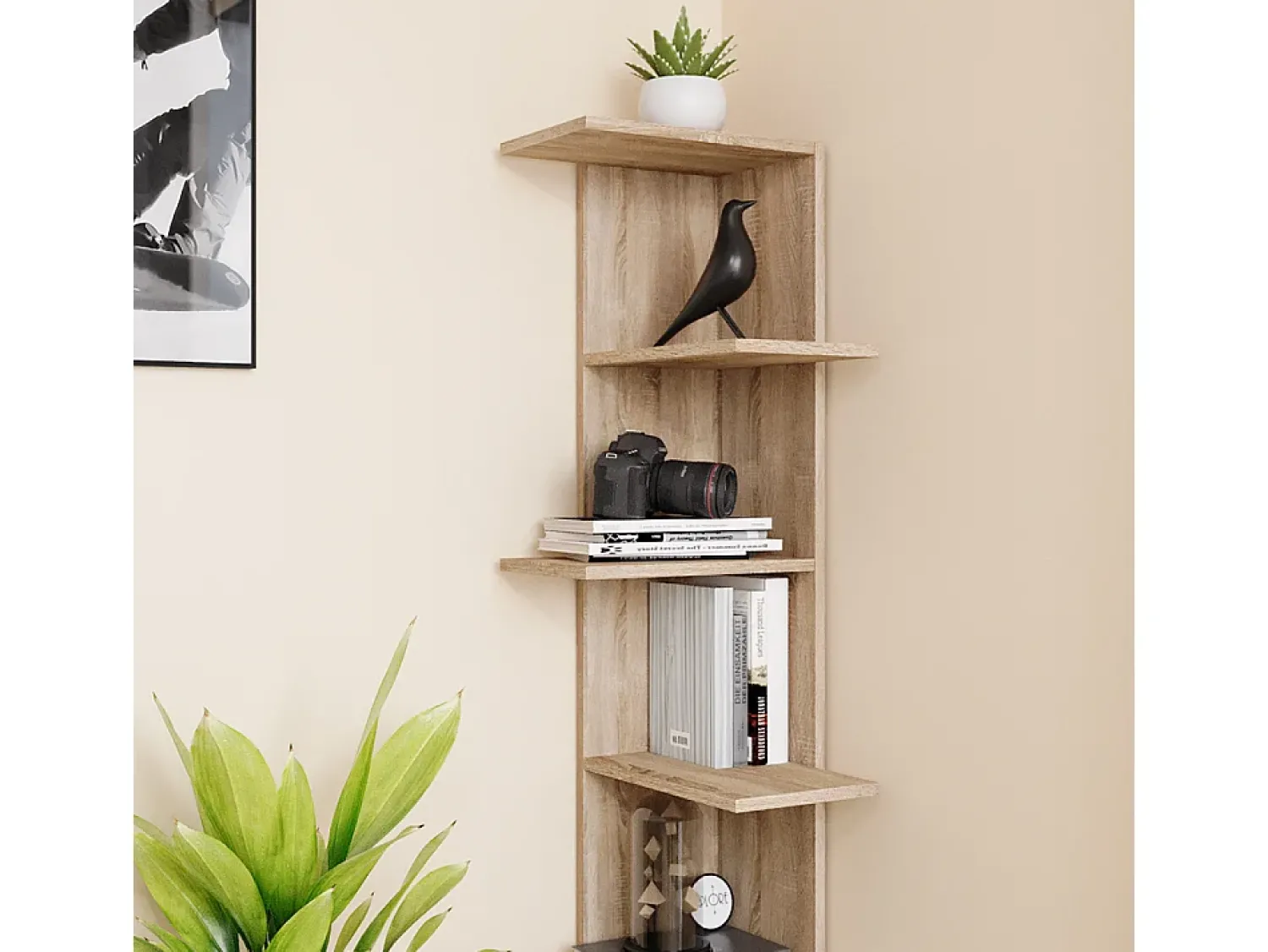 Prateleira|Vicco Prateleira de canto sonoma 37x37x140.1 tera Natural claro