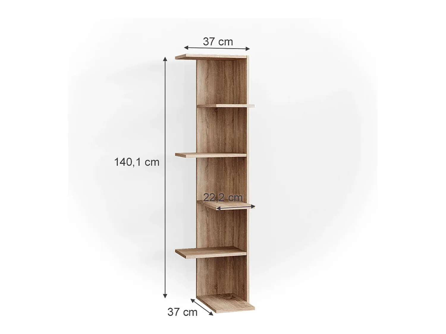 Prateleira|Vicco Prateleira de canto sonoma 37x37x140.1 tera Natural claro
