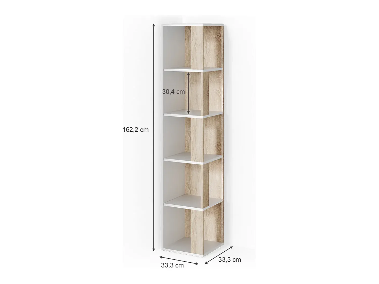 Vicco Prateleira de canto sonoma 33.3x33.3x162.2 lio Natural claro