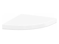 Outlet vidaxl Prateleira de canto suspensa 35x35x3,8 cm MDF brilhante Branco