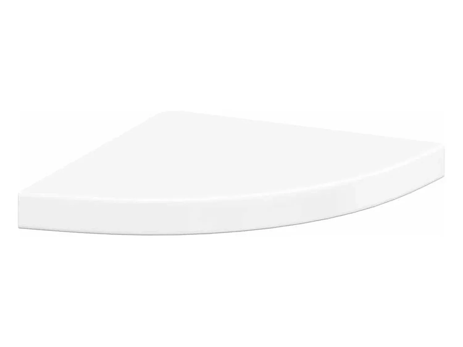 Outlet vidaxl Prateleira de canto suspensa 35x35x3,8 cm MDF brilhante Branco