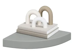 Clearance vidaxl Prateleira de canto suspensa 25x25x3,8 cm MDF cinzento Cinzento claro