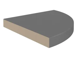 Prateleira* Prateleira de canto suspensa 35x35x3,8 cm MDF cinza brilhante PT601008 Cinzento