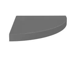 Prateleira* Prateleira de canto suspensa 35x35x3,8 cm MDF cinza brilhante PT601008 Cinzento