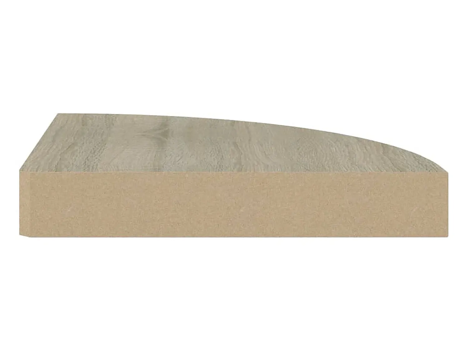 Prateleira de canto suspensa 25x25x3,8 cm MDF cor carvalho PT495569^ Prateleira
