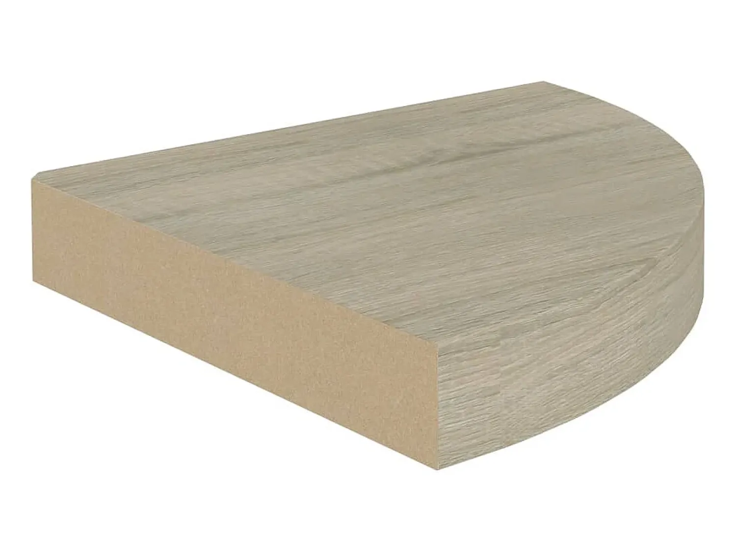 Prateleira de canto suspensa 25x25x3,8 cm MDF cor carvalho PT495569^ Prateleira